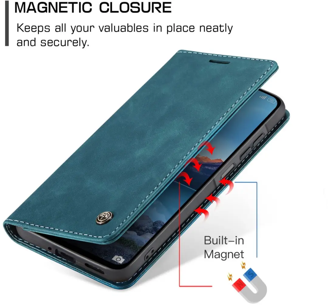 Caseme Hoesje Samsung Galaxy A27 Book Case - Blauw - 2 Pasjes