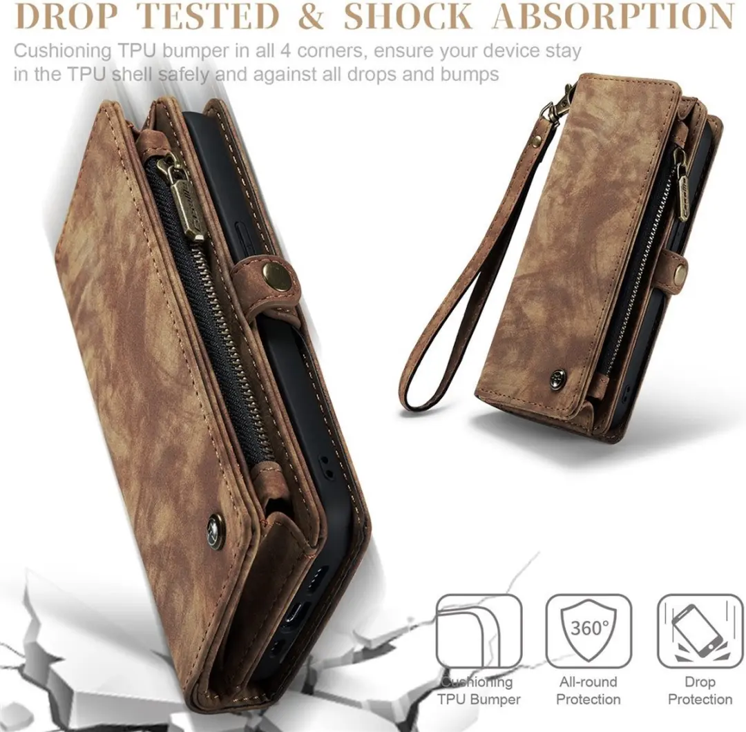 Caseme 008 iPhone 15 Pro Hoesje - Book Case & Portemonnee Bruin