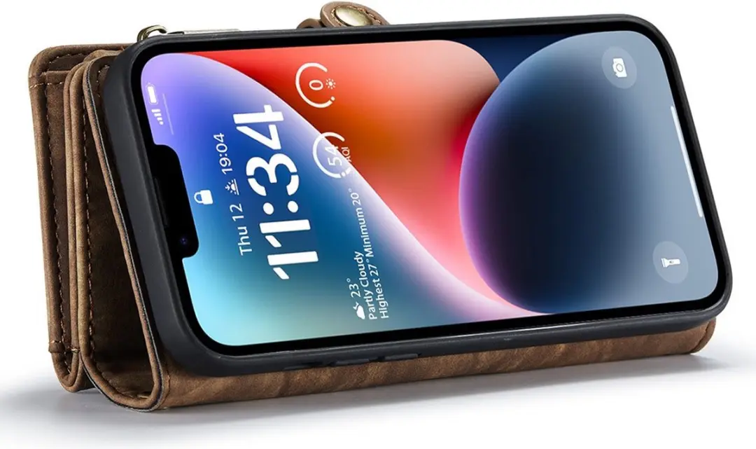 Caseme 008 iPhone 15 Pro Hoesje - Book Case & Portemonnee Bruin