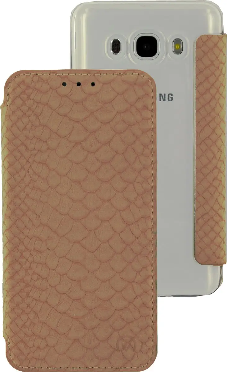 Mobilize Slim Gelly Bookcase Snake Creamy Rose - Samsung Galaxy J5 (2016) Hoesje - Bruin