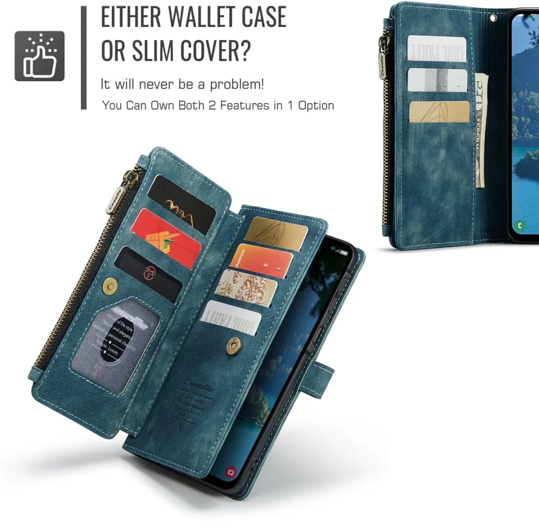 Caseme C30 Book Case Hoesje Samsung Galaxy A57 - Blauw - 10 Pasjes