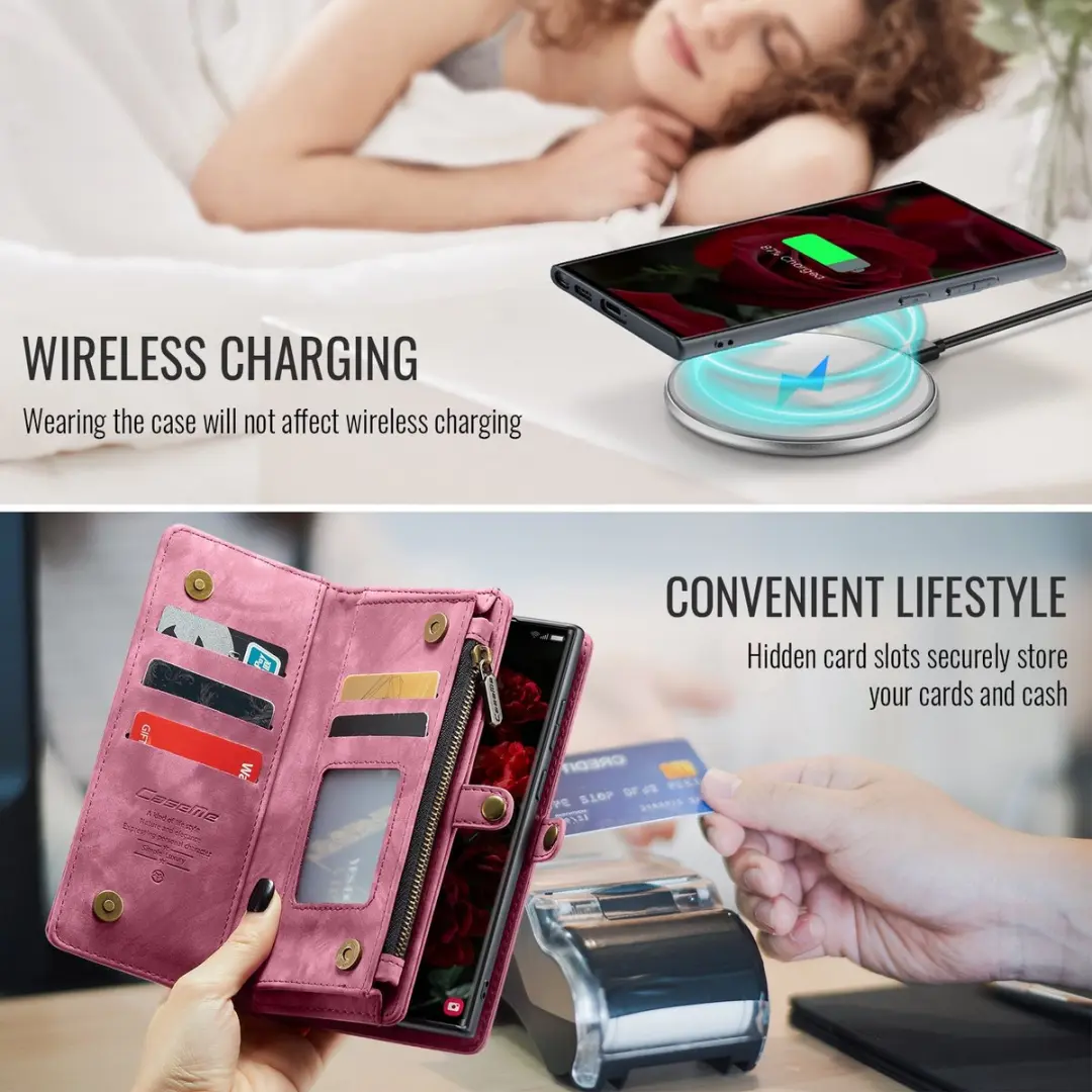 Caseme 008 Book Case & Back Cover Samsung Galaxy S26 Ultra - 8 Pasjes - Pink