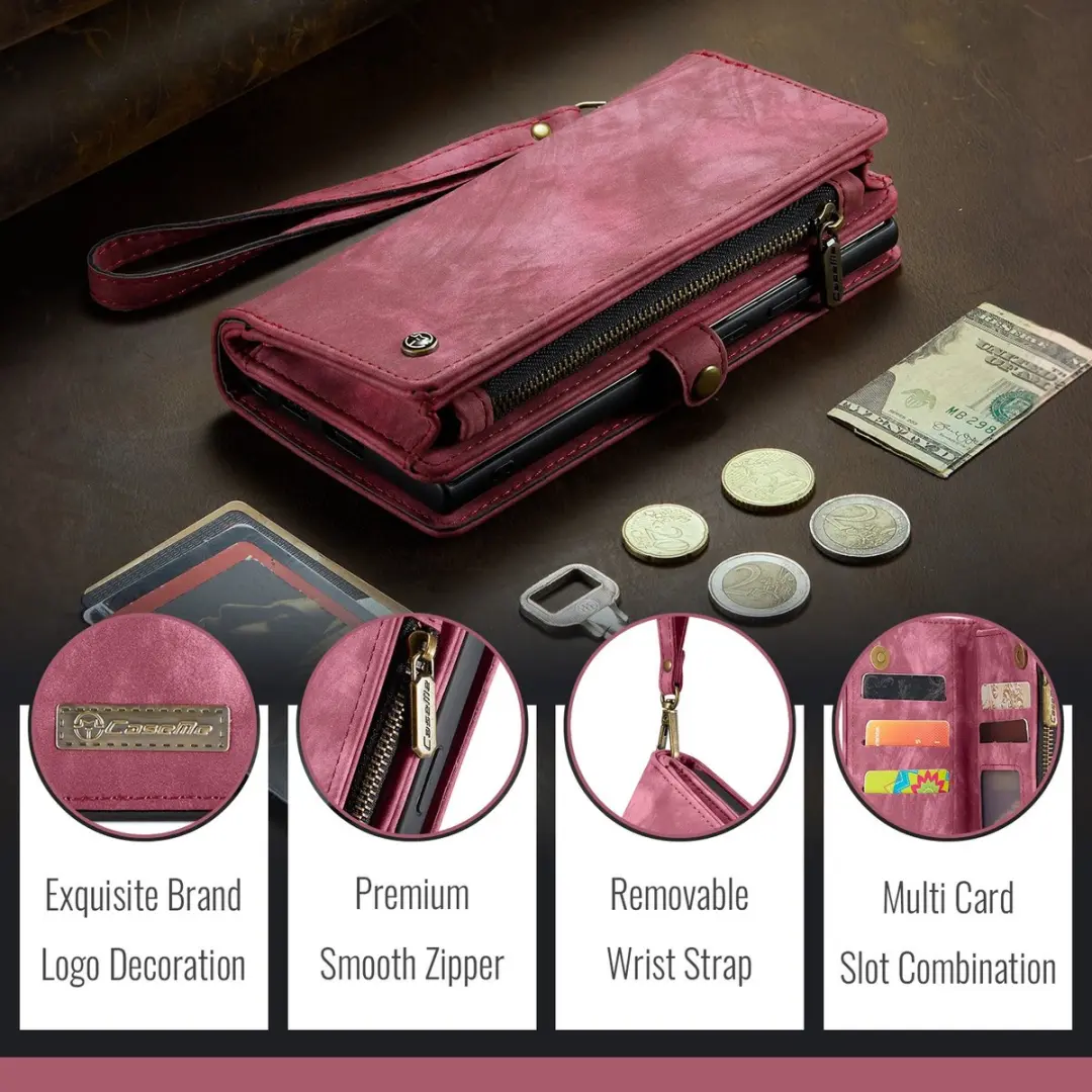 Caseme 008 Book Case & Back Cover Samsung Galaxy S26 Ultra - 8 Pasjes - Pink