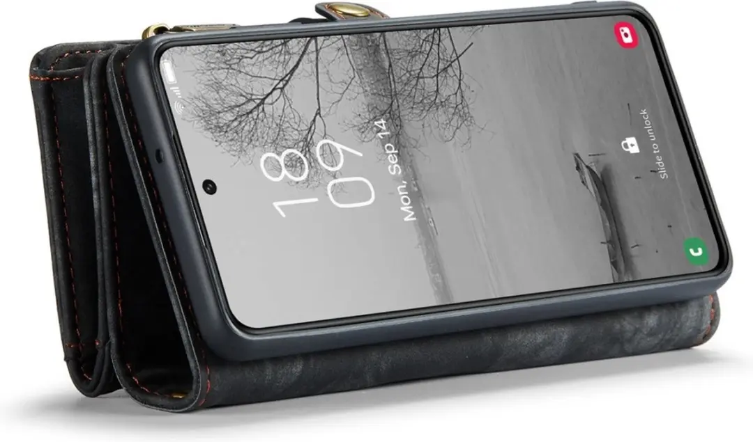Caseme Vintage 2-in-1 Portemonneehoes Samsung Galaxy S23 - 14 Pasjes - Zwart