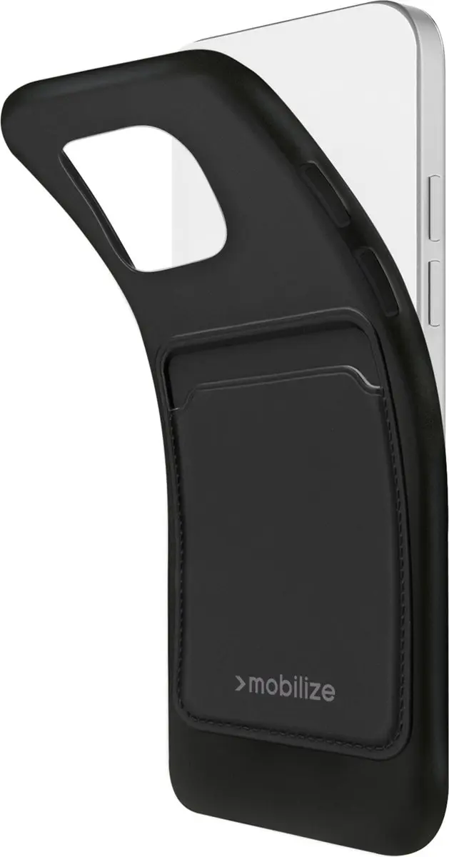 Mobilize Rubber Gelly Card iPhone 15 Plus Hoesje - Zwart - MOB-GCCMB-IPH15PLUS