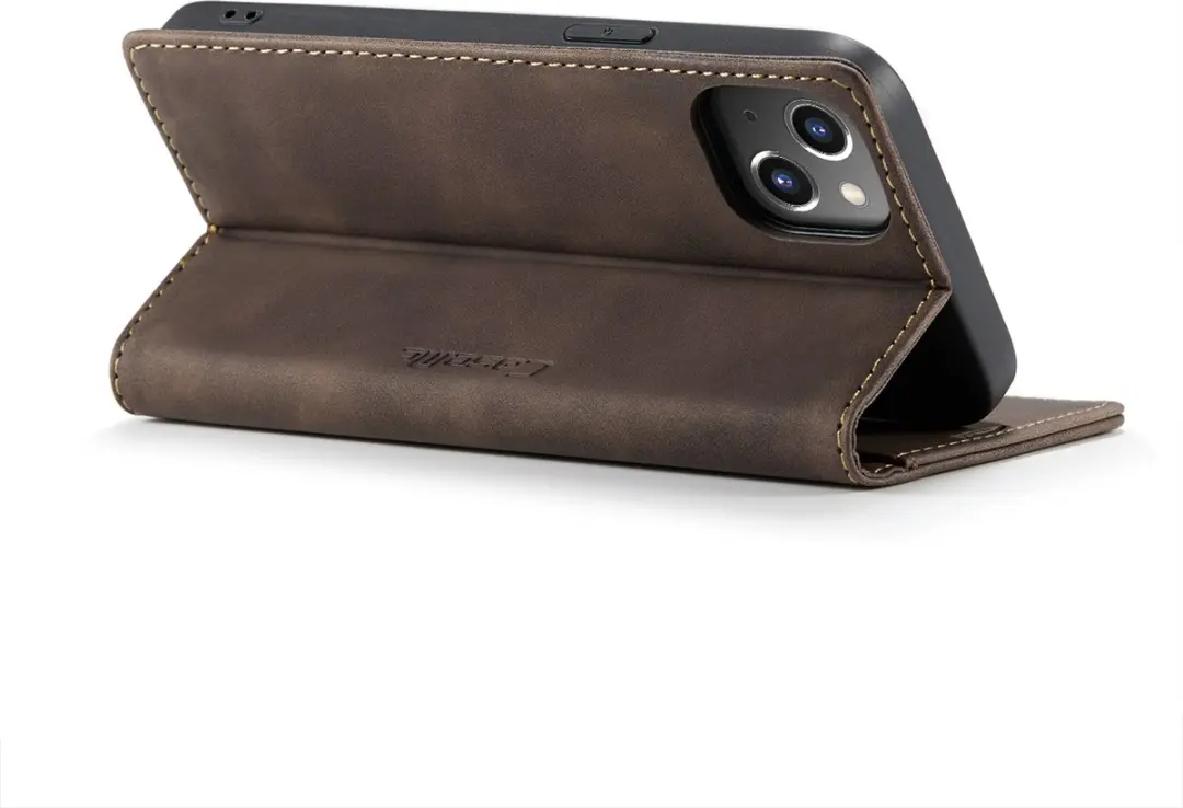 Caseme Retro Wallet Case CSM-39245 - iPhone 15 Plus - 2 Pasjes - Coffee