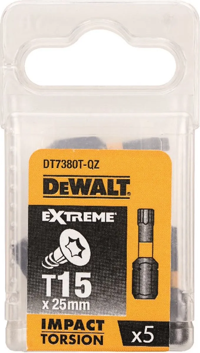 DeWalt DT7380T T15 Torx Schroefbits 25mm - 5 Stuks