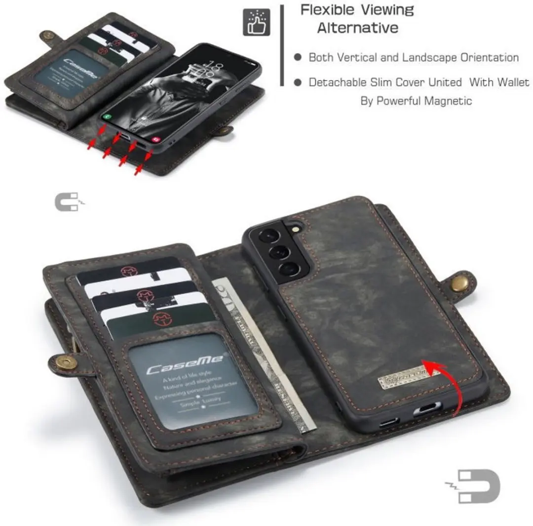 Caseme 008 Book Case Samsung Galaxy S21 FE - 8 Pasjes - Zwart