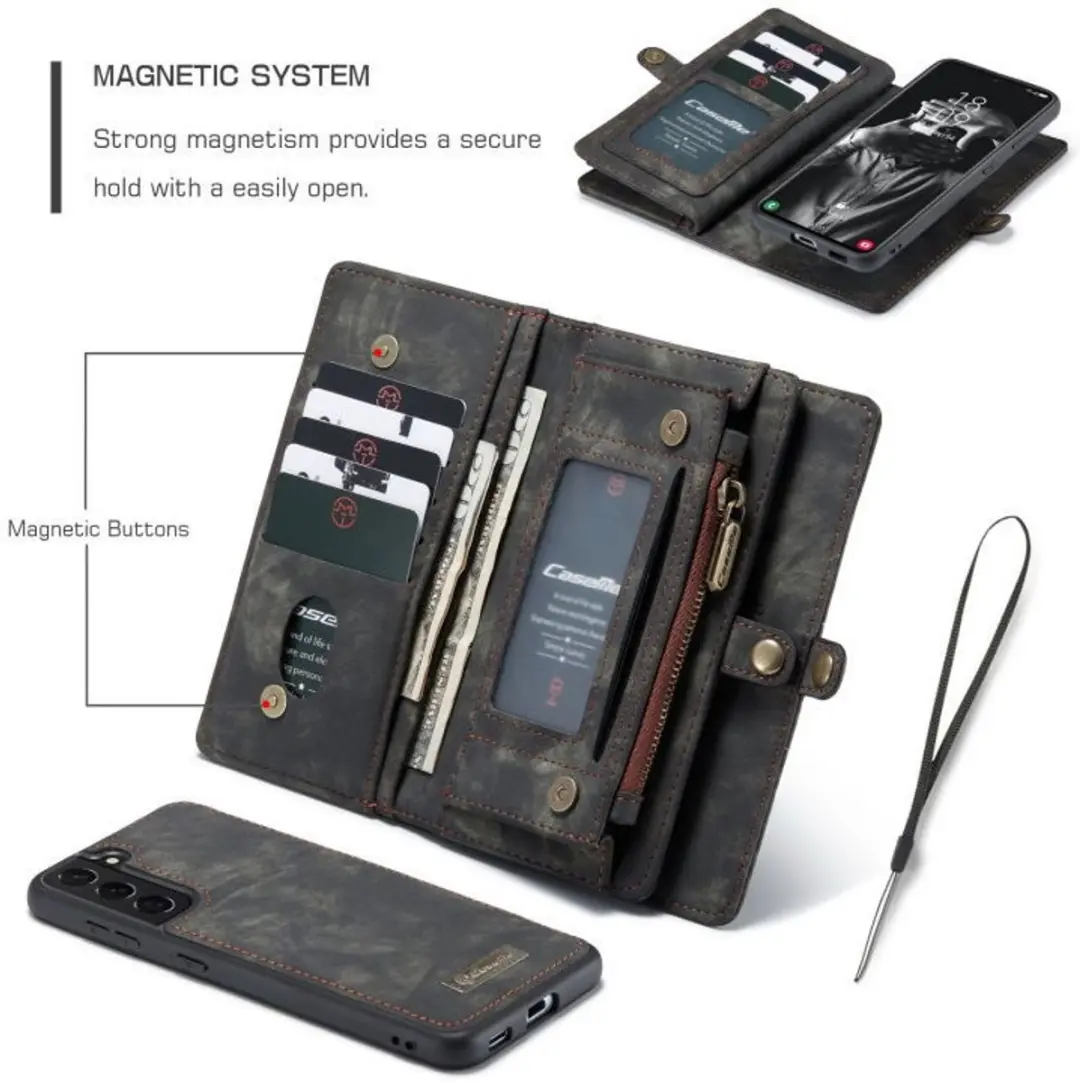 Caseme 008 Book Case Samsung Galaxy S21 FE - 8 Pasjes - Zwart