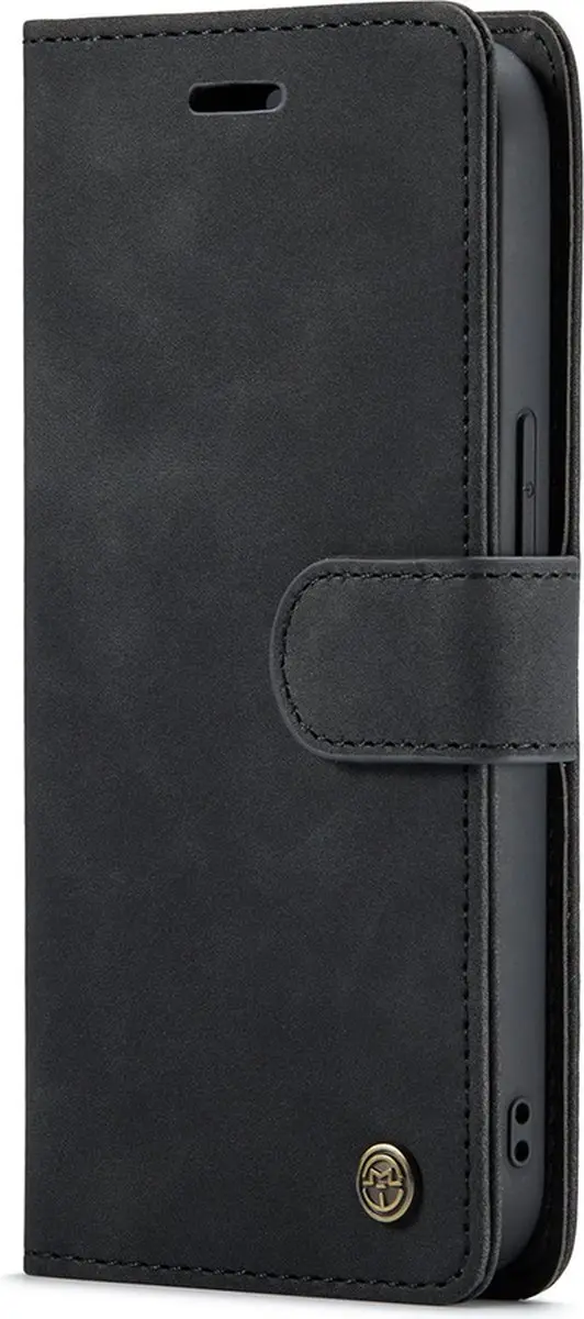 Caseme iPhone 14 Bookcase Hoesje - Effen Zwart - 4 Pasjes