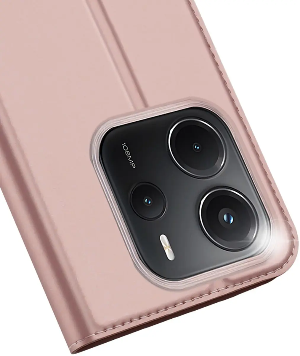 Dux Ducis Slim Softcase Bookcase Xiaomi Redmi Note 14 4G - Rosé Goud