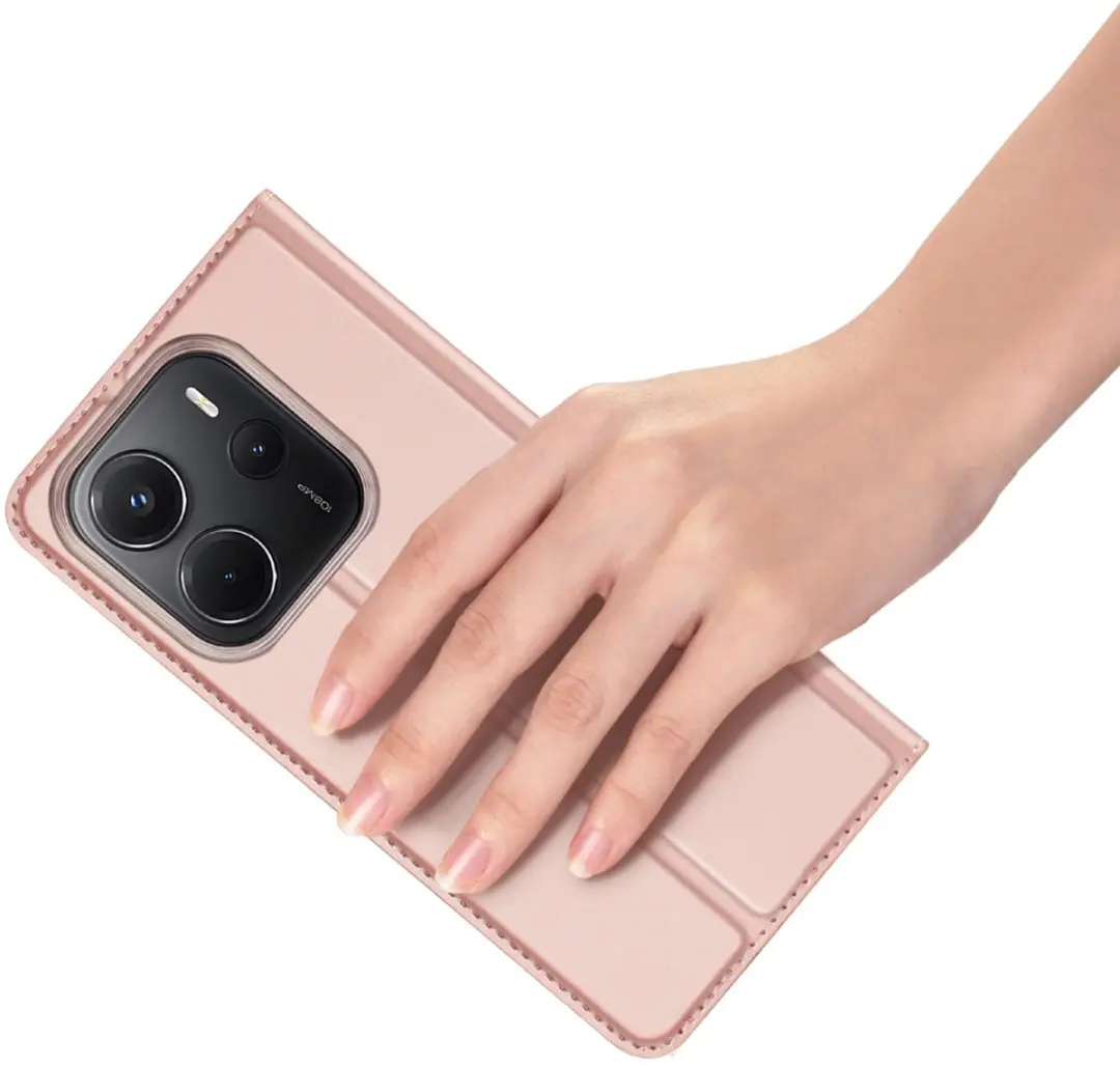Dux Ducis Slim Softcase Bookcase Xiaomi Redmi Note 14 4G - Rosé Goud