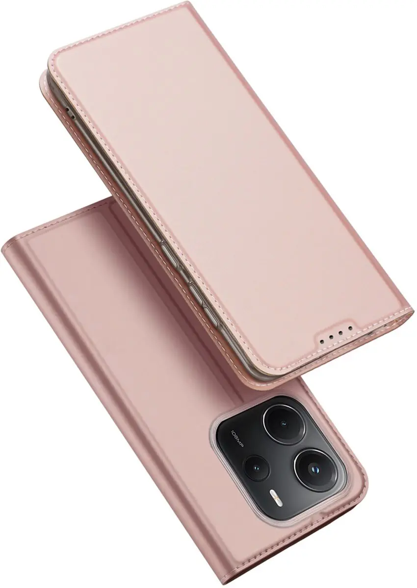 Dux Ducis Slim Softcase Bookcase Xiaomi Redmi Note 14 4G - Rosé Goud