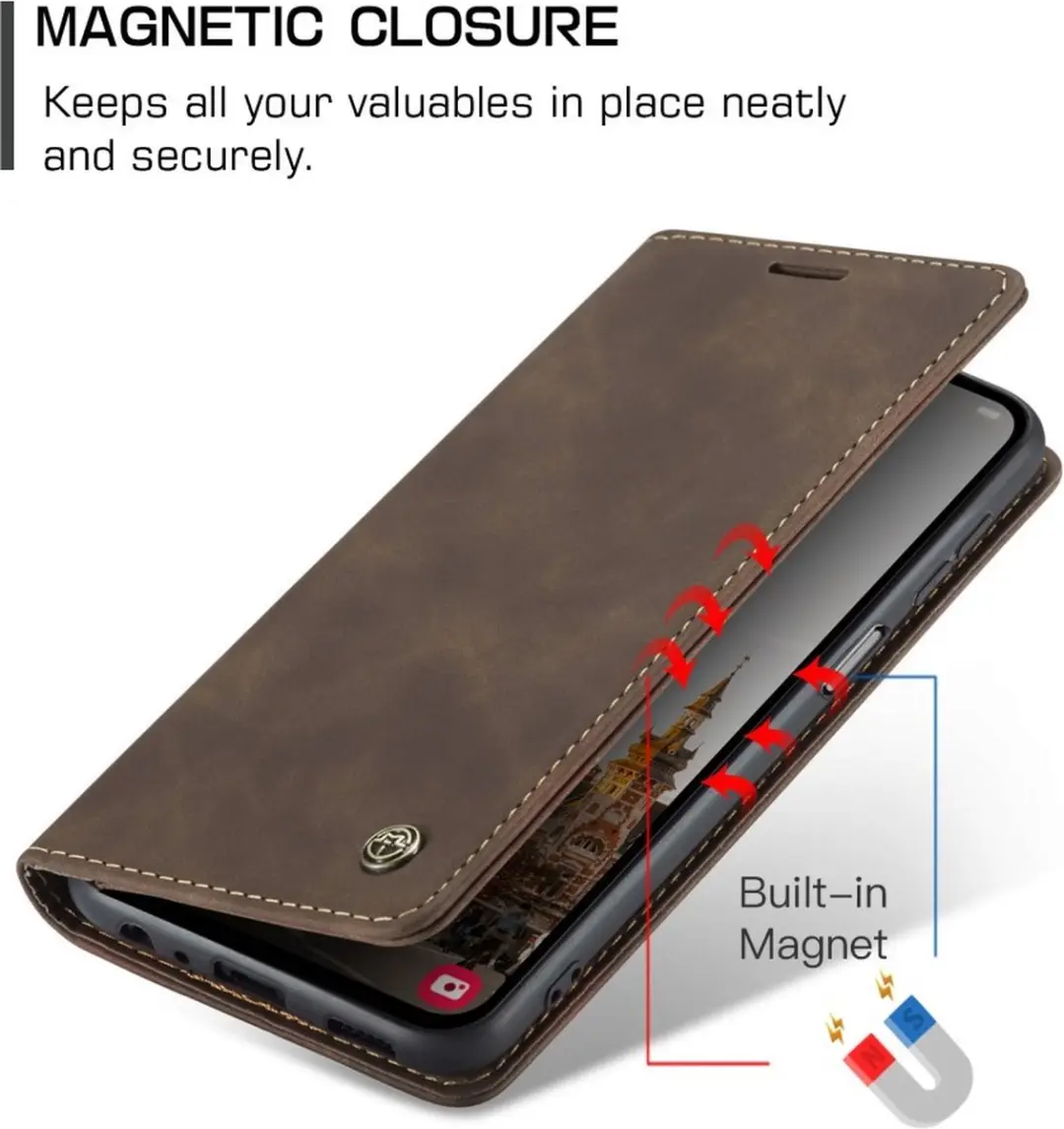 Caseme 013 Book Case Hoesje Samsung Galaxy A15 - Donkerbruin