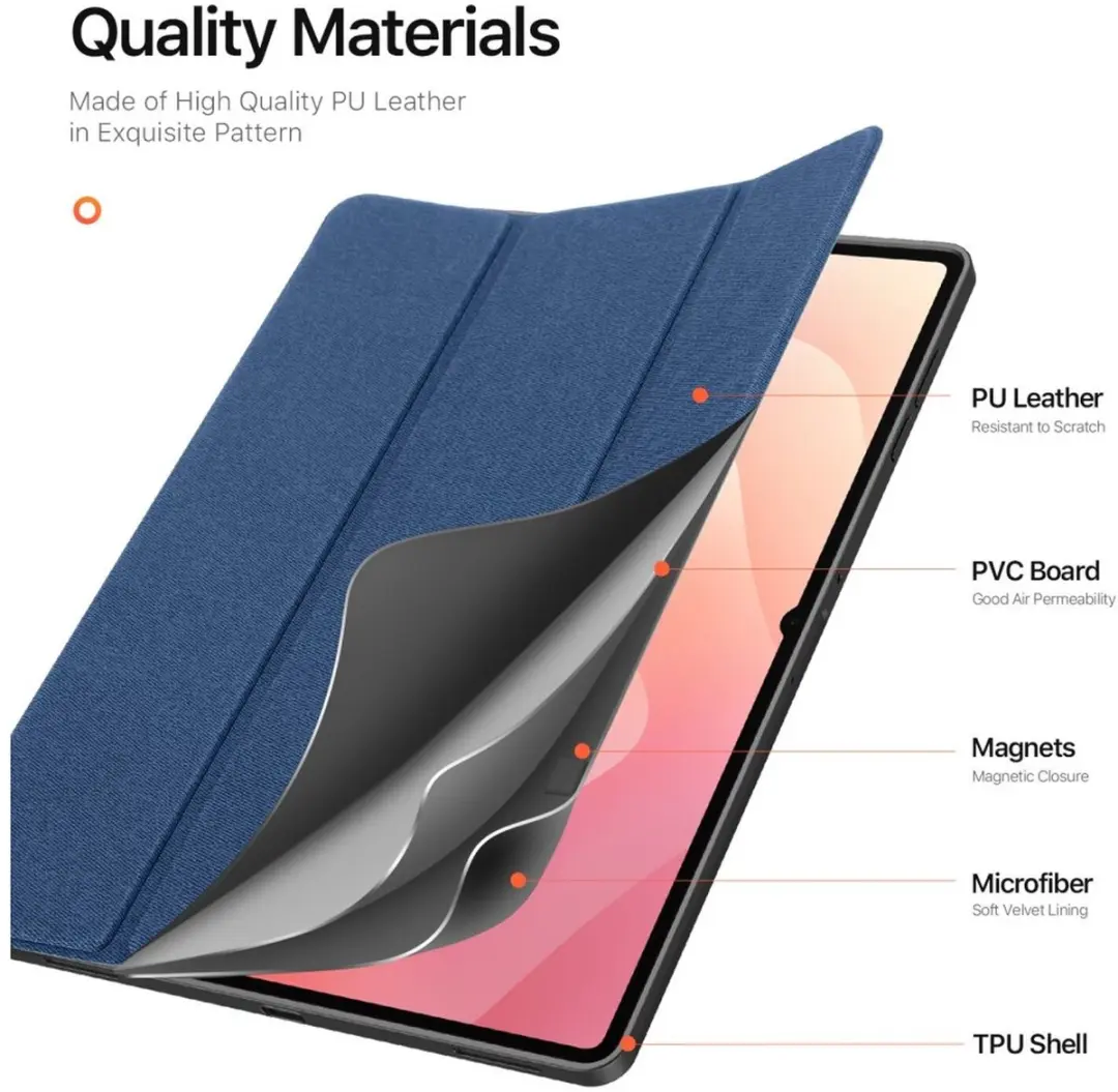 Dux Ducis Domo Tablethoes Samsung Galaxy Tab S11 Ultra - Tri-Fold Book Case - Blauw