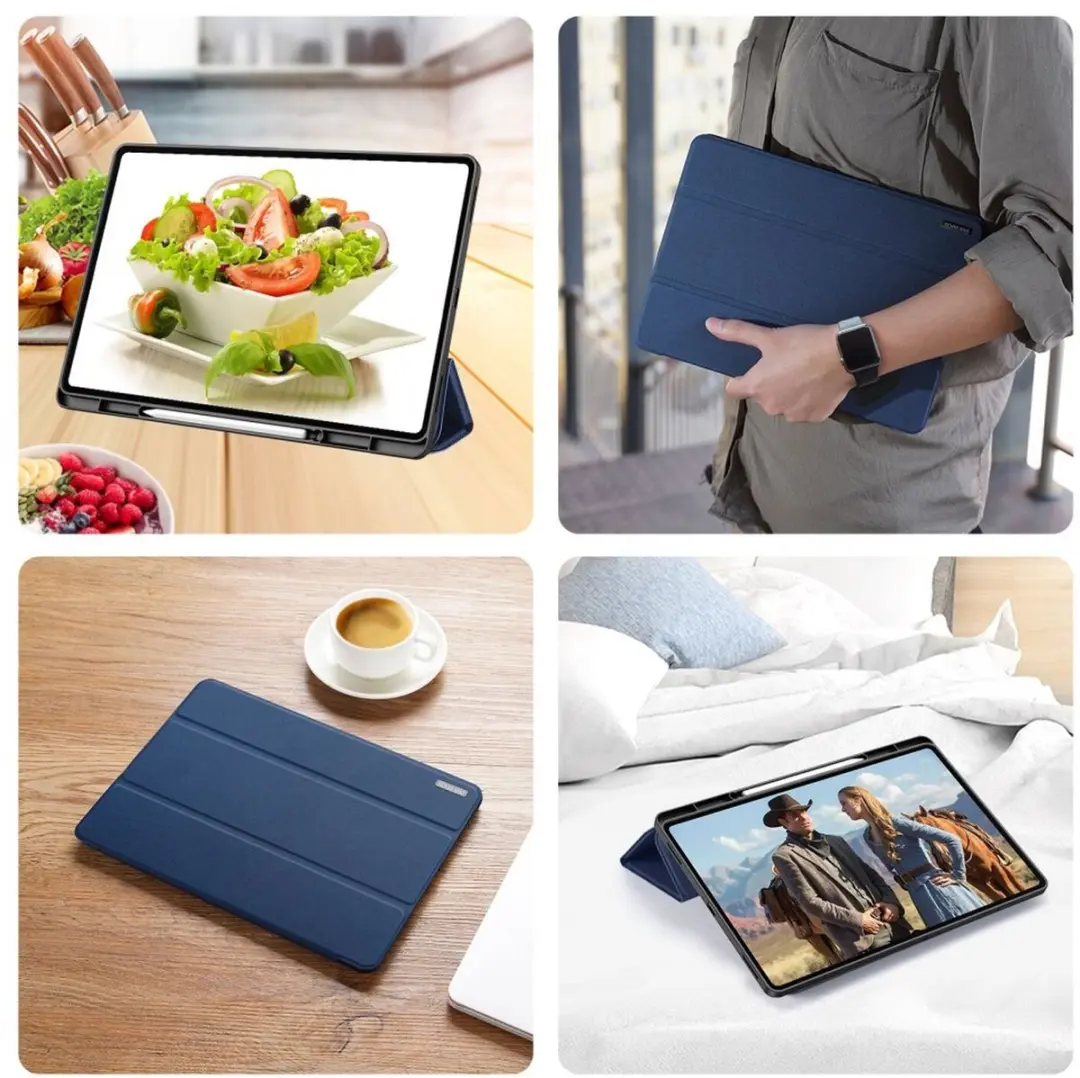 Dux Ducis Domo Tablethoes Samsung Galaxy Tab S11 Ultra - Tri-Fold Book Case - Blauw