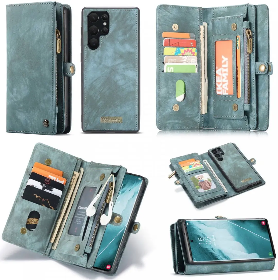 Caseme 008 Book Case Samsung Galaxy S22 Ultra - Groen