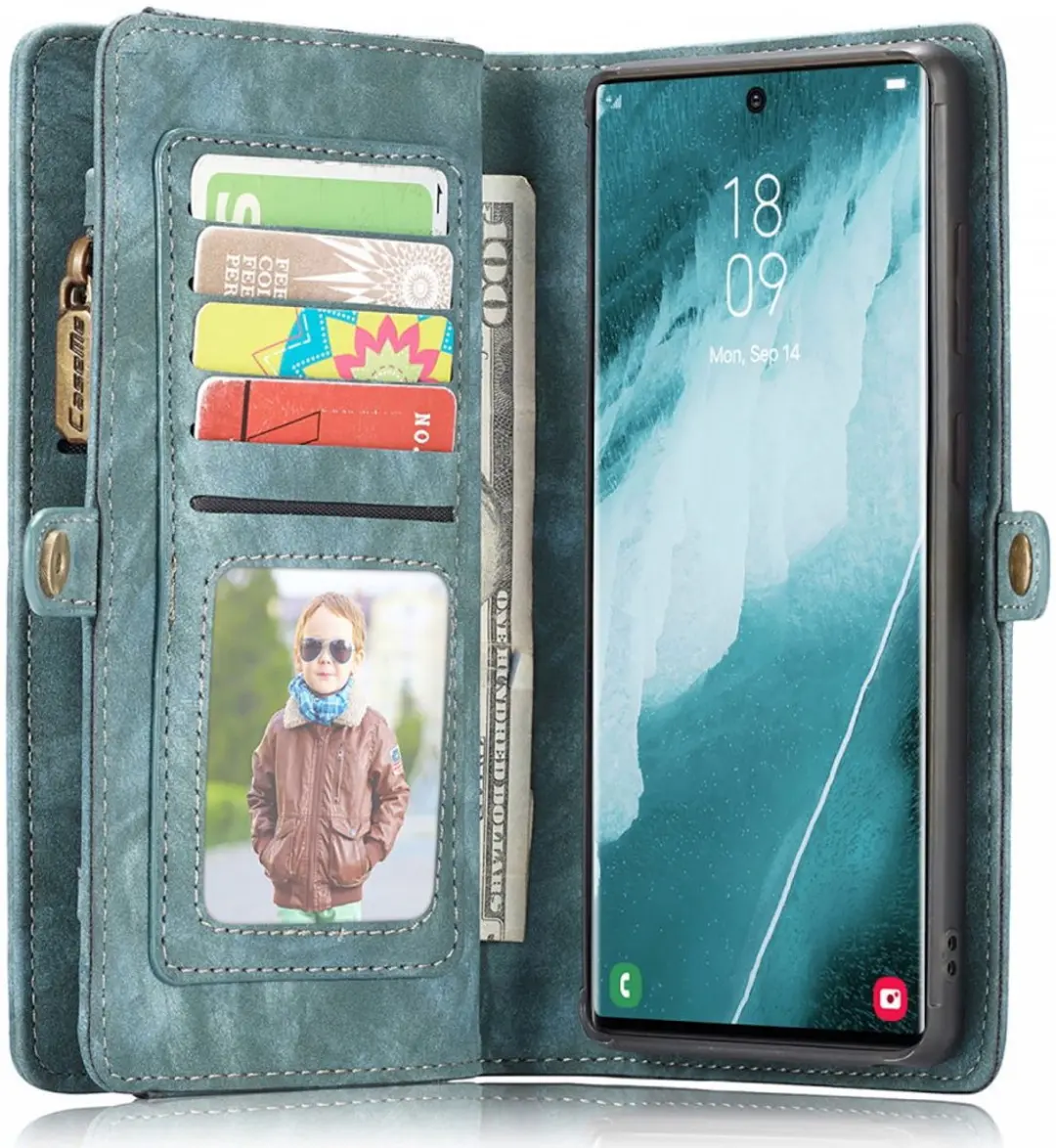 Caseme 008 Book Case Samsung Galaxy S22 Ultra - Groen
