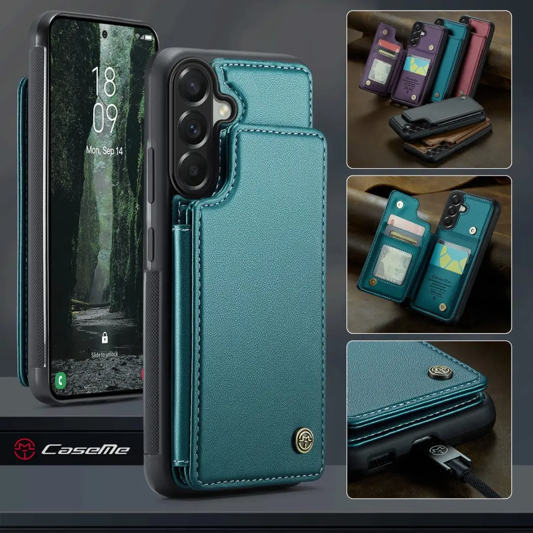 Caseme C22 Hoesje Samsung Galaxy A57 - Groen - 5 Pasjes - afbeelding 6 van 6