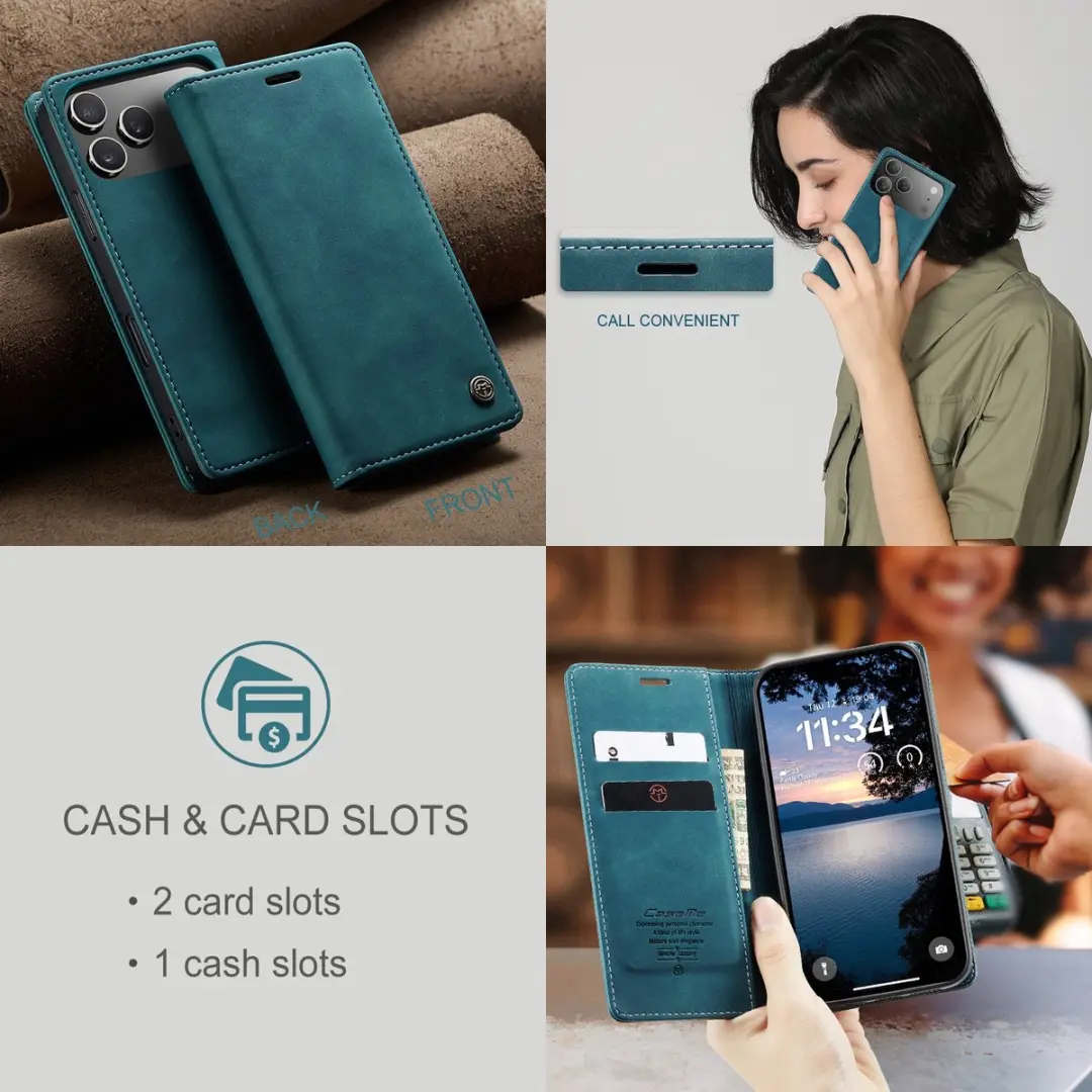 Caseme 013 Book Case iPhone 17 Pro Max Hoesje - Blauw