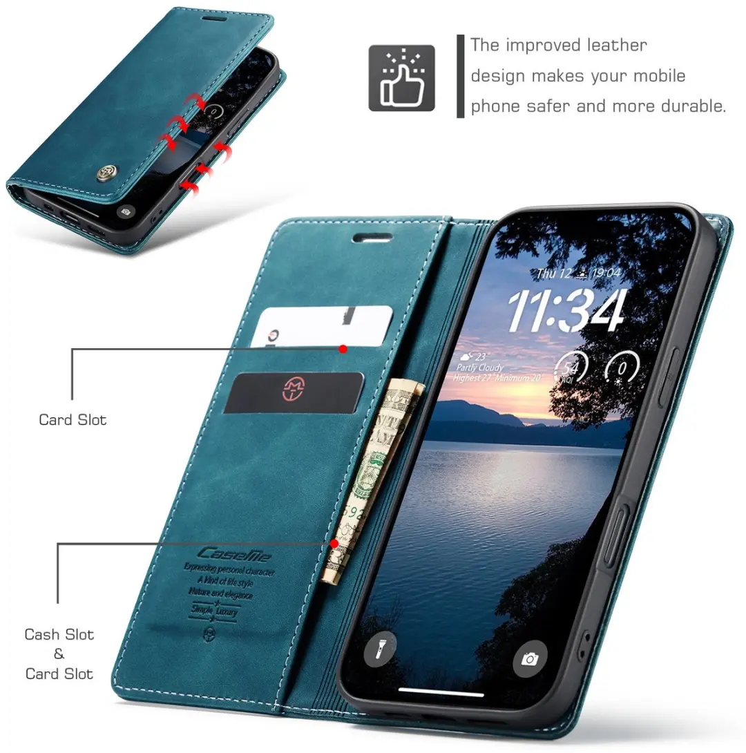 Caseme 013 Book Case iPhone 17 Pro Max Hoesje - Blauw