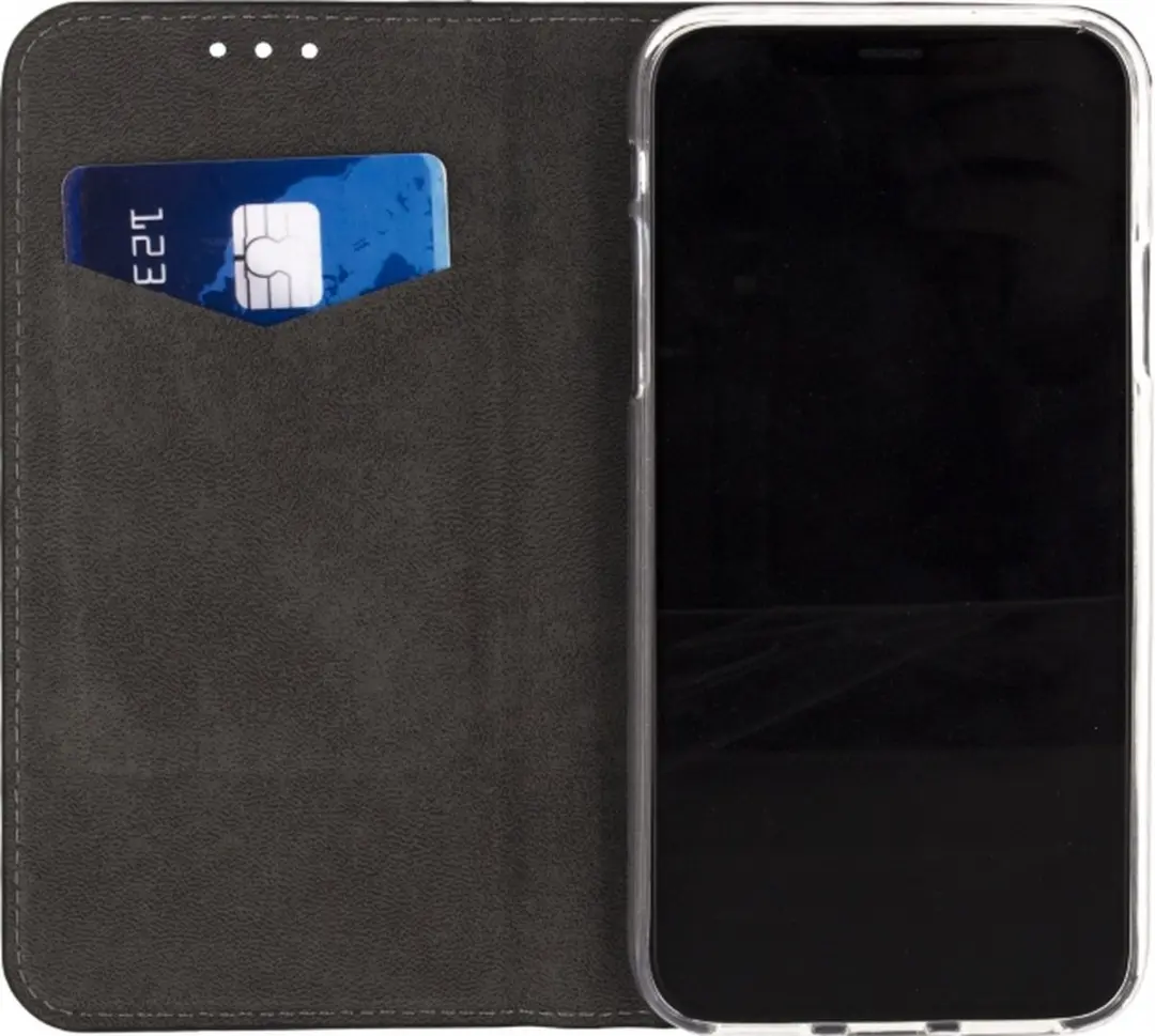 Mobilize Premium Gelly Bookcase iPhone X - 3 Pasjeshoes - Zwart