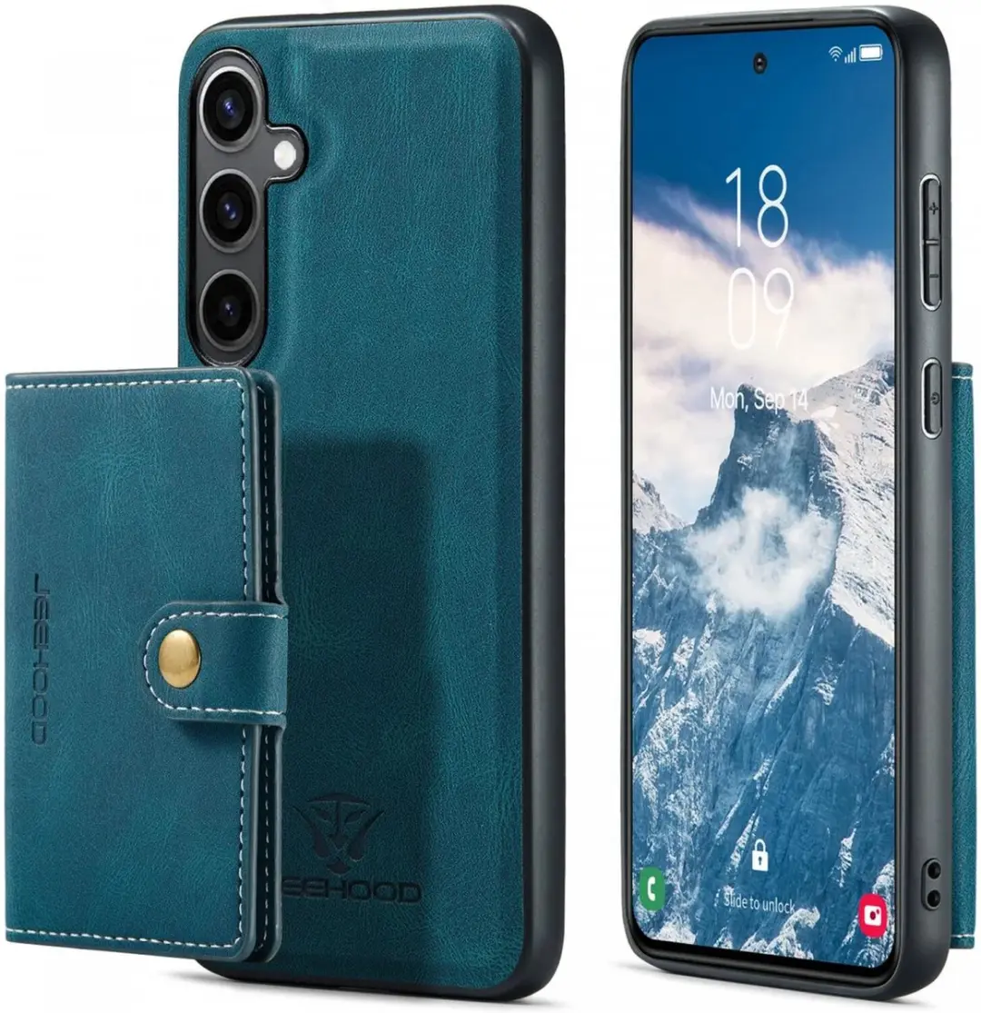 Caseme Hoesje Samsung Galaxy S24 Plus - Magnetische Kaarthouder Blauw