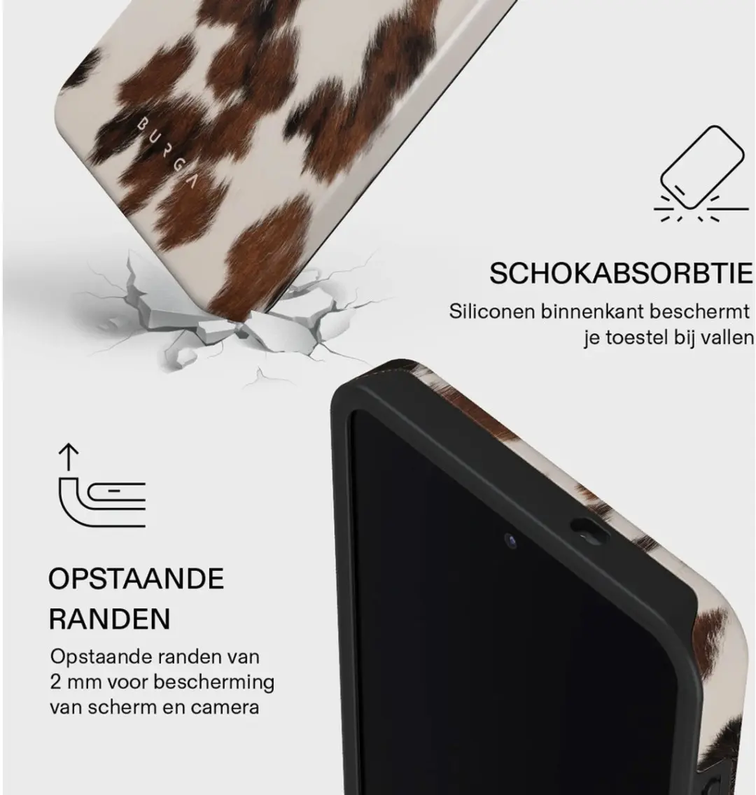 Burga Tough MagSafe Hoesje - Samsung Galaxy S26 Plus - Wit/Bruin