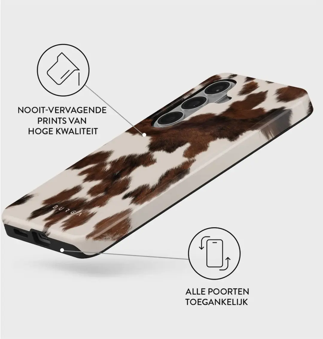 Burga Tough MagSafe Hoesje - Samsung Galaxy S26 Plus - Wit/Bruin