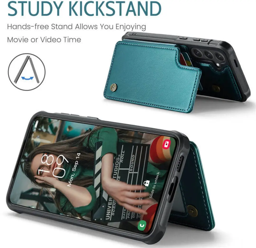 Caseme Portemonnee Backcover Galaxy S25/S24 - Anti-RFID Groen