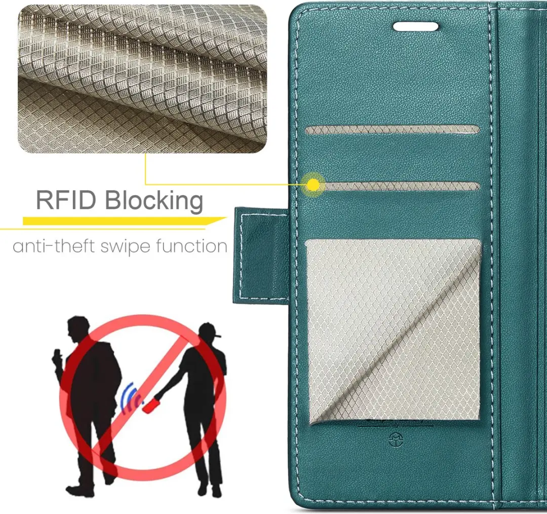Caseme Wallet Case Google Pixel 8 - Groen - RFID Bescherming - afbeelding 6 van 6