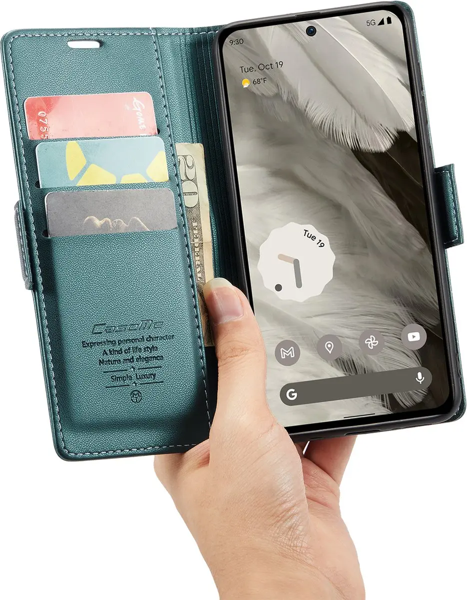 Caseme Wallet Case Google Pixel 8 - Groen - RFID Bescherming