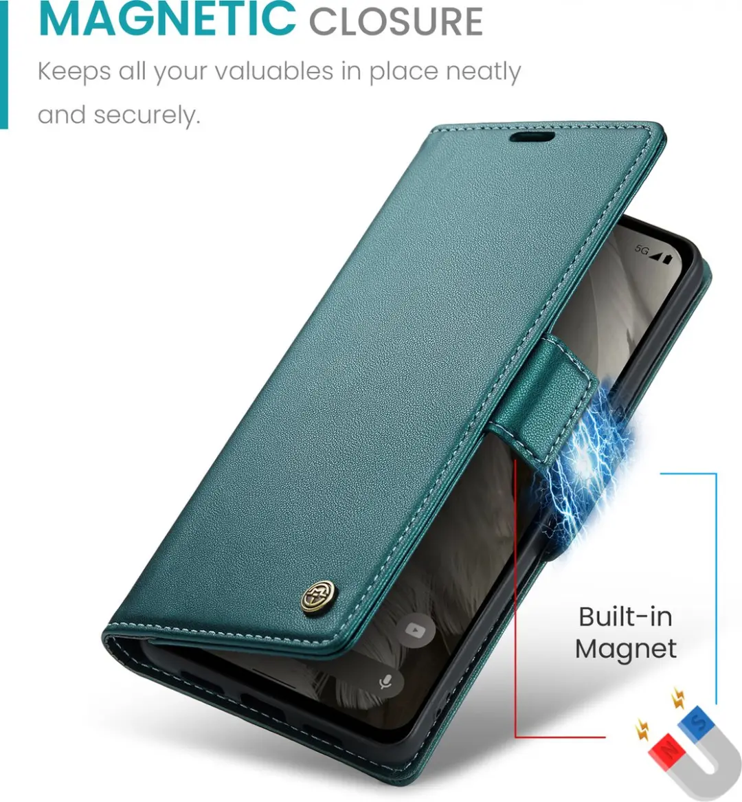 Caseme Wallet Case Google Pixel 8 - Groen - RFID Bescherming