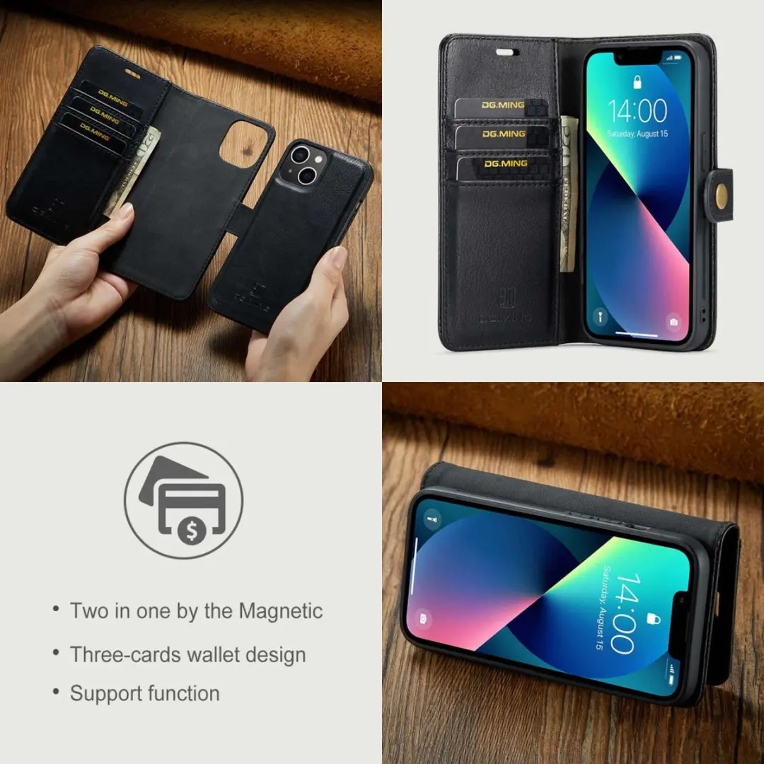 DG.MING iPhone Xs/X Hoesje 2-in-1 Book Case - Zwart