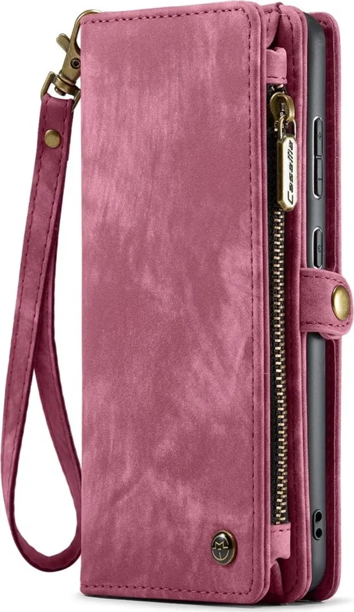 Caseme Samsung Galaxy S25 Plus Hoes - Vintage 2-in-1 Portemonnee Rood