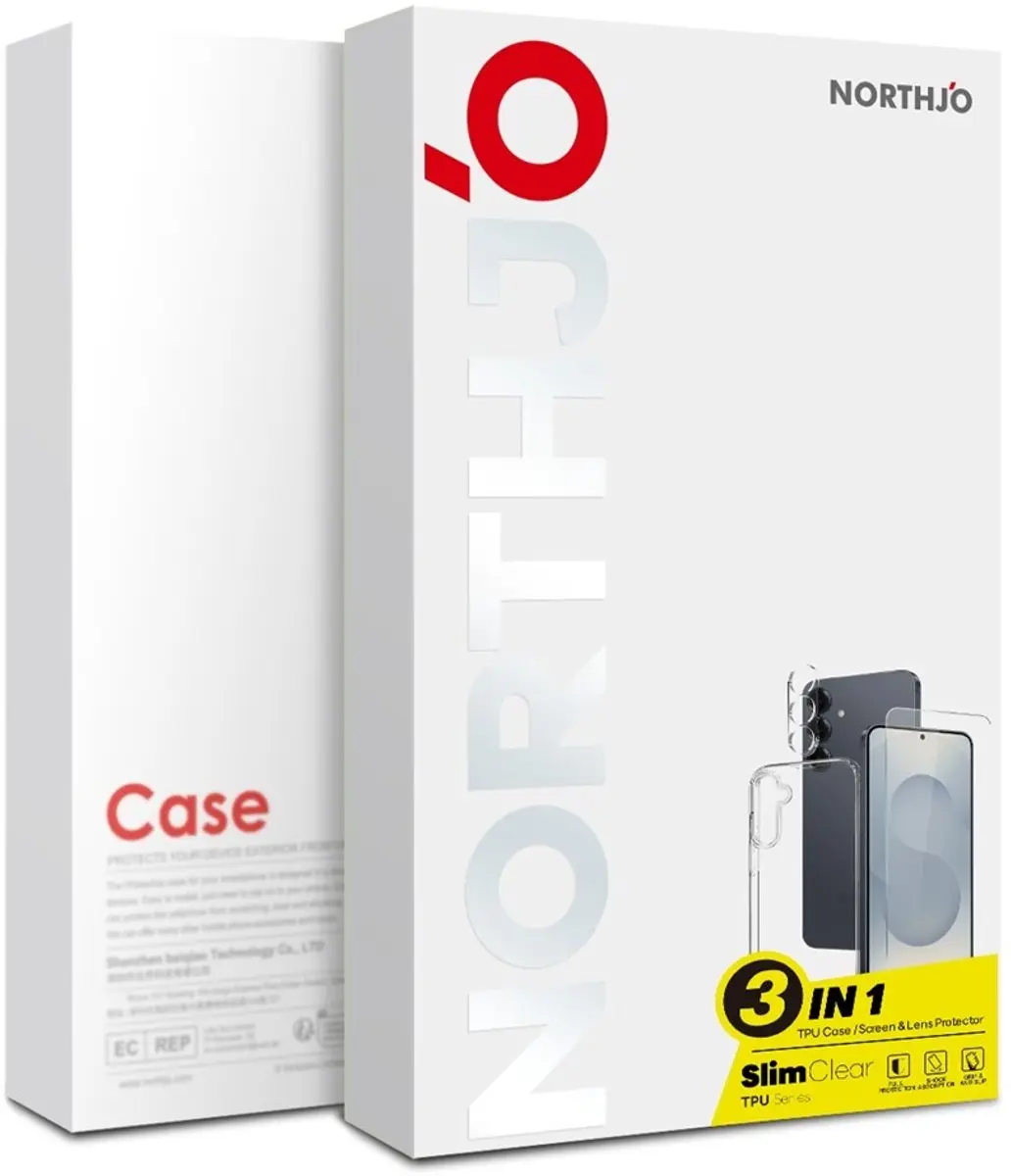 NORTHJO 3-in-1 Set Galaxy S26 Plus - TPU Hoesje + Schermbeschermer + Lens - Transparant