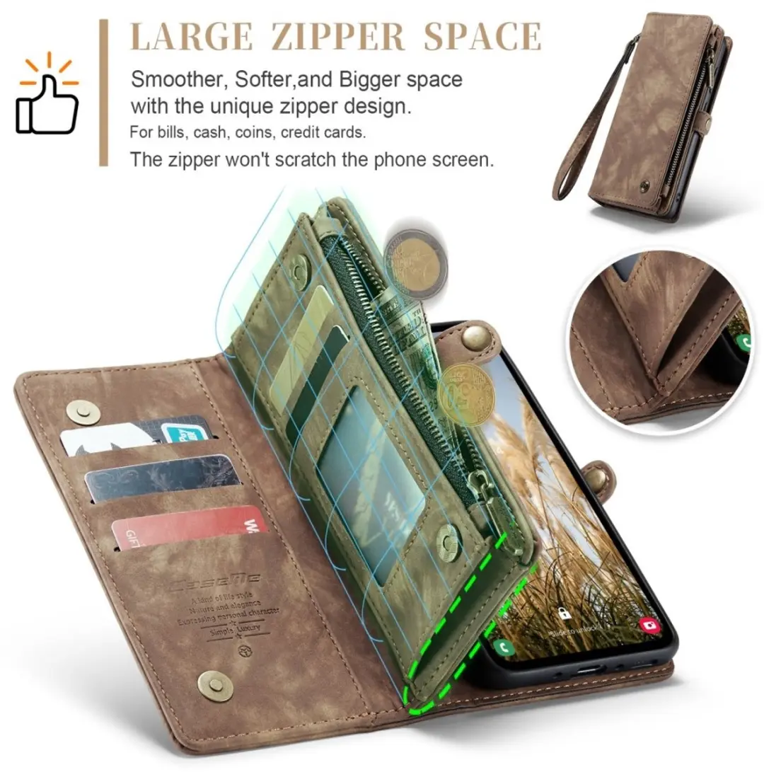 Caseme 008 Book Case & Portemonnee - Samsung Galaxy A36 - Bruin