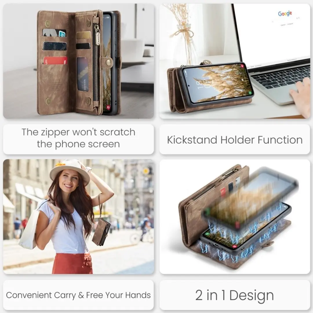 Caseme 008 Book Case & Portemonnee - Samsung Galaxy A36 - Bruin
