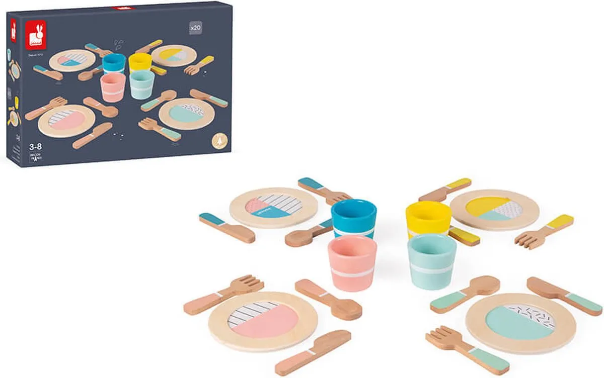 Janod Houten Poppen Theeset 20-delig