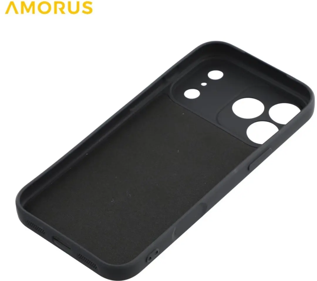 Amorus iPhone 17 Pro Hoesje Charcoal Black