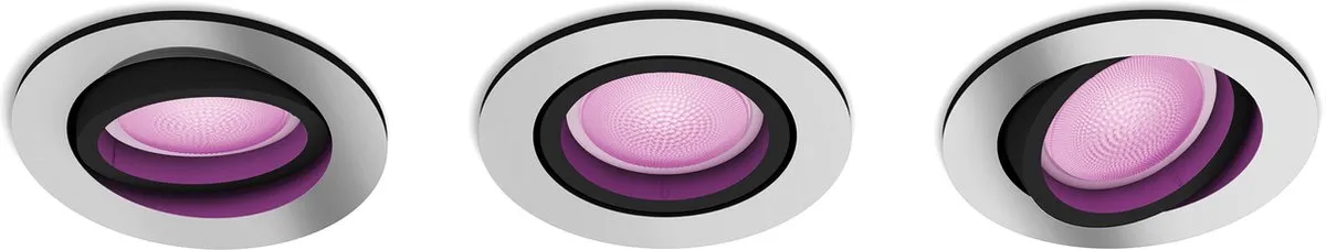 Philips Hue Centura Inbouwspot 3-pack - Zilver - RGBW