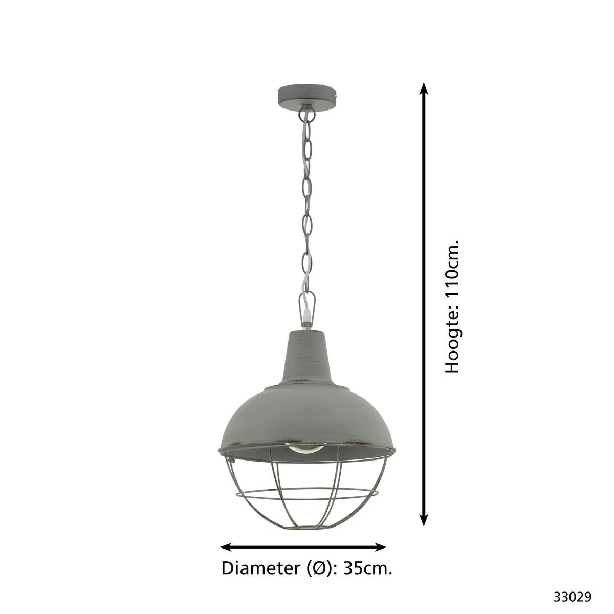 Eglo Cannington 1 Hanglamp E27 Grijs-Patina