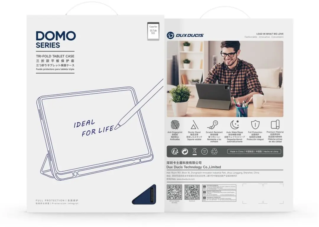 Dux Ducis Domo Tablethoes Samsung Galaxy Tab S11 - Tri-Fold - Blauw