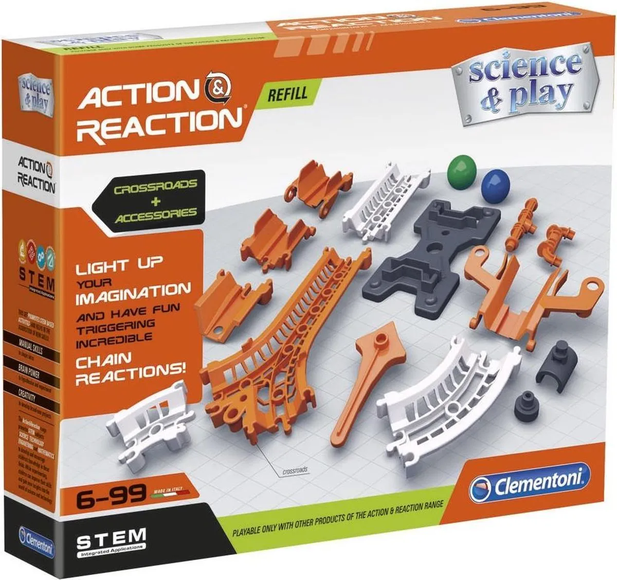 Clementoni Actie & Reactie Crossroads Constructiespeelgoed 52-delig - Multicolor
