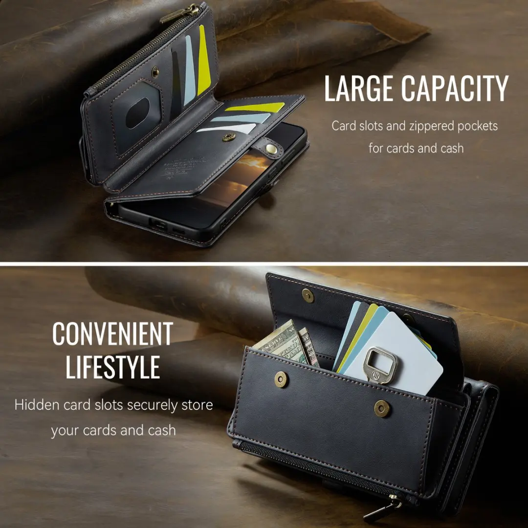 Caseme Samsung Galaxy S26 Hoesje Portemonnee - 9 Pasjes - Zwart