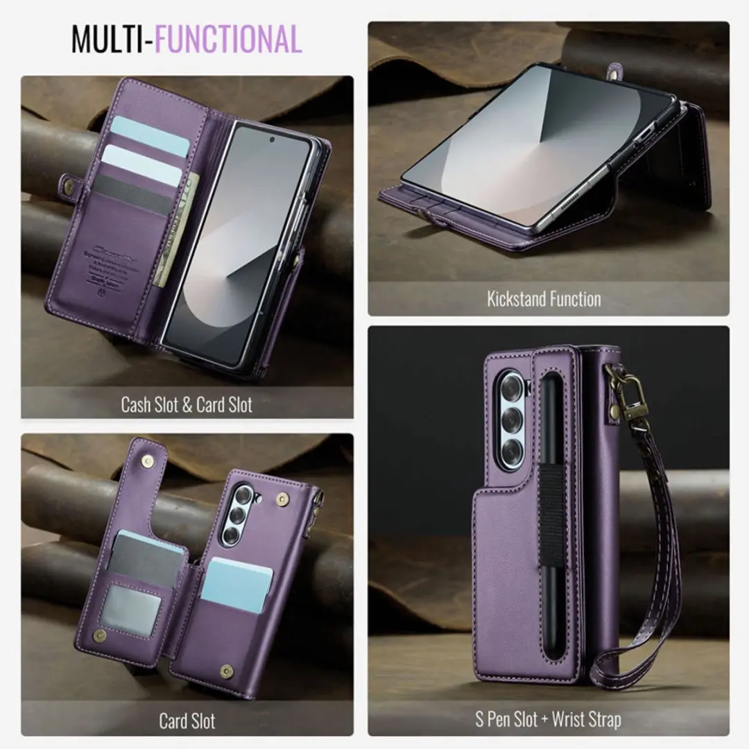 Caseme Luxe Wallet Case Galaxy Z Fold 6 - Paars - afbeelding 6 van 6