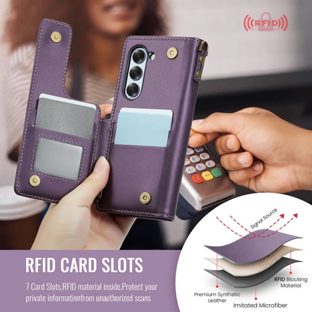 Caseme Luxe Wallet Case Galaxy Z Fold 6 - Paars
