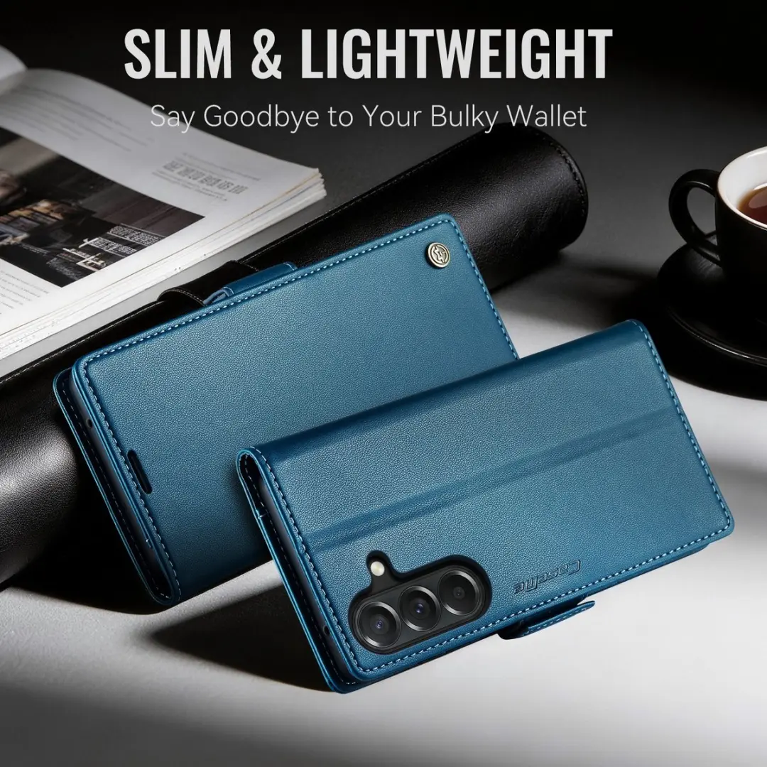 Caseme Hoesje Samsung Galaxy A27 Wallet Book - Blauw - 3 Pasjes
