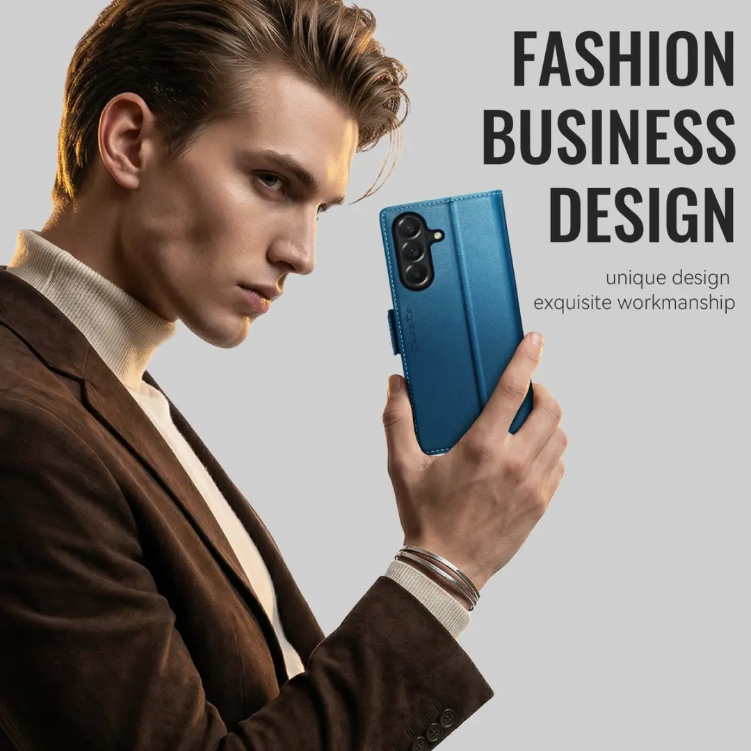 Caseme Hoesje Samsung Galaxy A27 Wallet Book - Blauw - 3 Pasjes - afbeelding 6 van 6