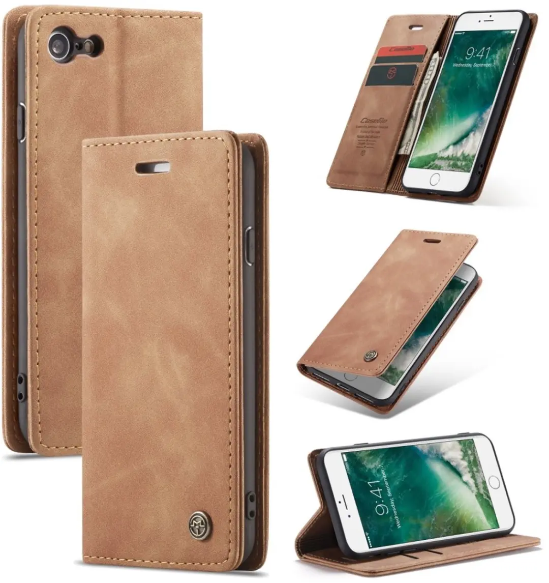 Caseme Book Case A526-12 iPhone Hoesje - Bruin